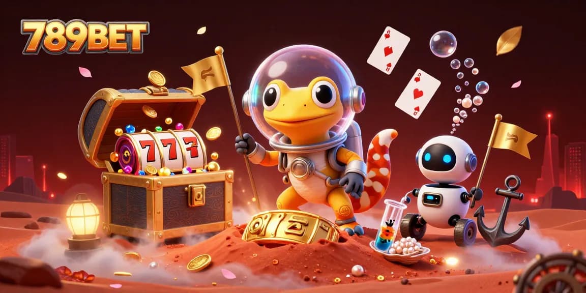 Experience exciting gaming at 789BET as a Martian gecko discovers a golden casino.