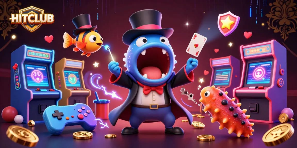 HITCLUB enhances your gaming experience with unique 3D characters in a vibrant casino scene.