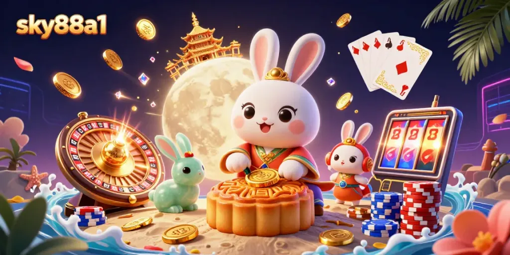 Engage in thrilling games at sky88a1, where moon rabbits bring fortunes and casino excitement.