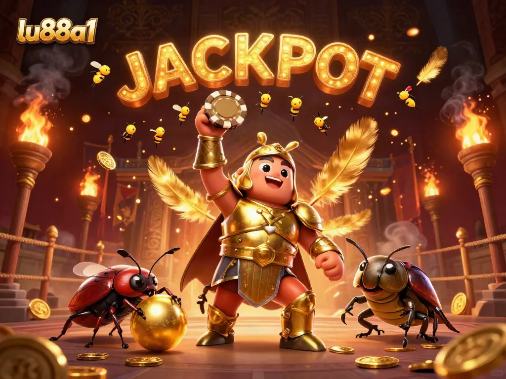 Experience the thrill of lu88a1 with a vibrant jackpot celebration in a colorful casino atmosphere.