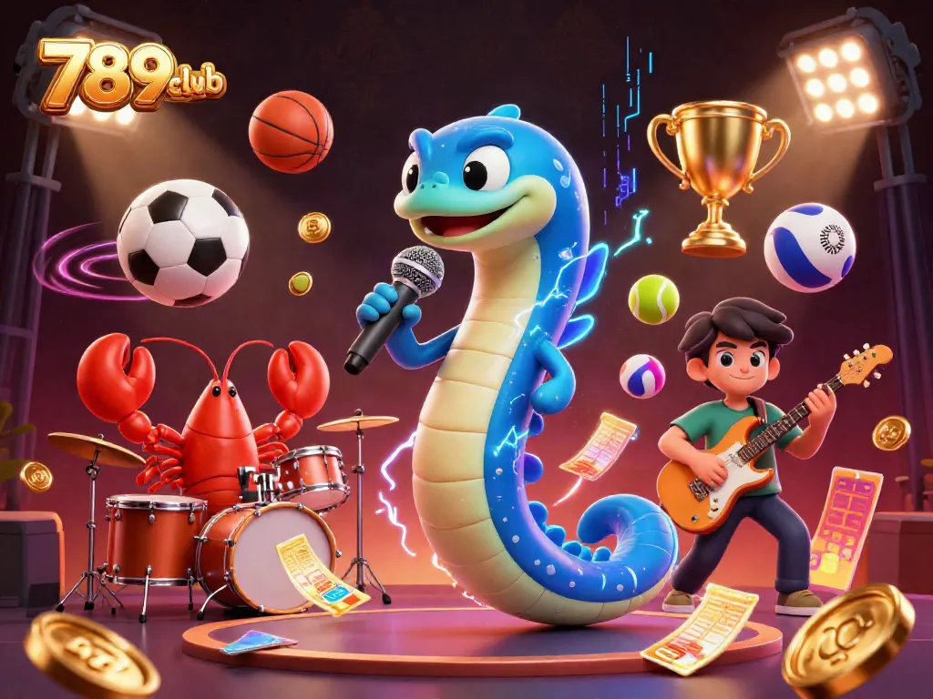 Engage in thrilling gameplay with 789club's vibrant underwater casino featuring animated characters and dynamic sports elements.