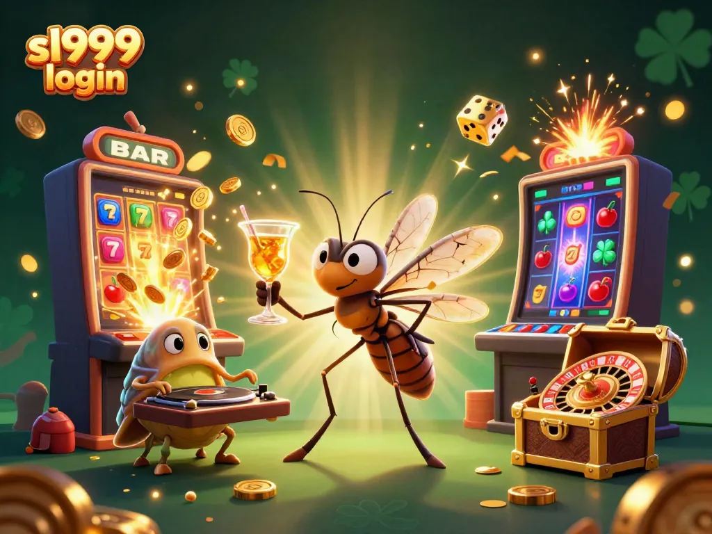 Experience the excitement of sl999 login with this vibrant casino scene featuring animated characters and rich game elements.
