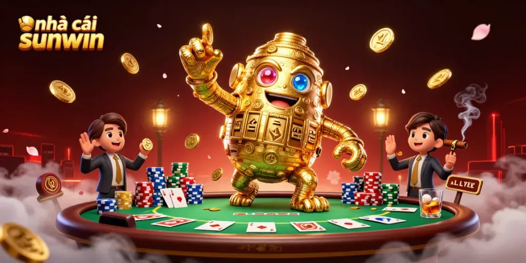 Experience thrilling gameplay at nhà cái sunwin with our vibrant 3D casino scene and engaging poker elements.