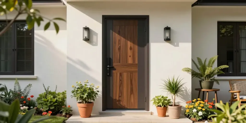 Stunning Pintu uPVC custom door showcased at a modern home entrance.