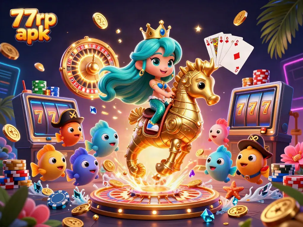 Experience thrilling wins with 77rp apk featuring vibrant characters and captivating casino elements.