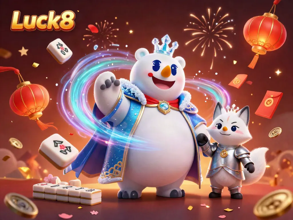 Engage with Luck8’s vibrant casino adventure featuring a polar bear king and dynamic game elements.