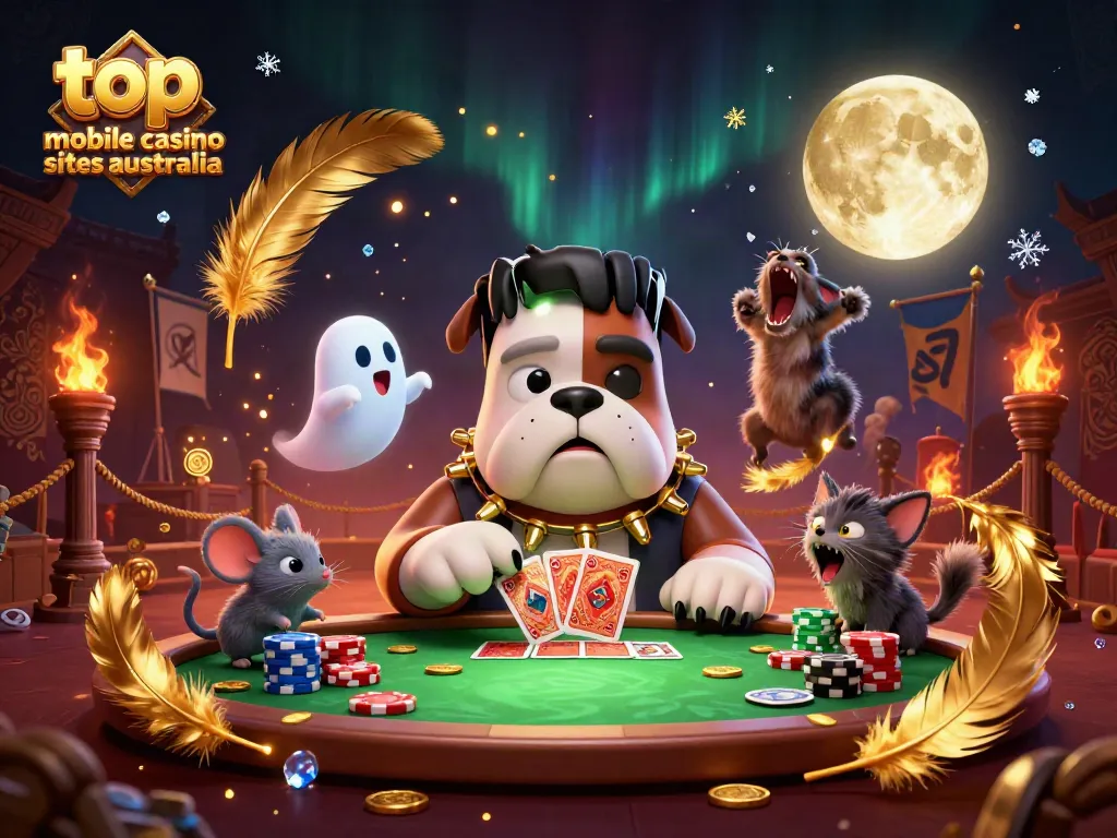 Experience thrilling gameplay at top mobile casino sites Australia with lively characters and vibrant casino elements.
