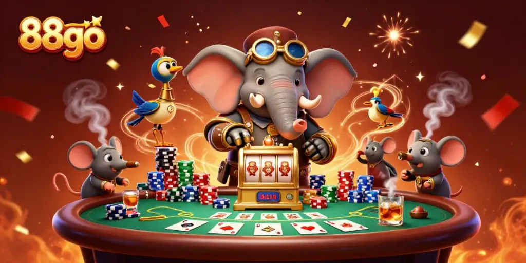 Experience exciting gameplay with 88go in a vibrant steampunk casino atmosphere.