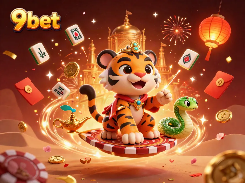 Engage with thrilling adventures in 9bet's vibrant casino world, featuring a fun Arabian-themed motif and dynamic gaming elements.