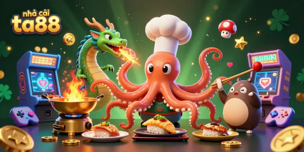 Play exciting games at nhà cái ta88 with vibrant characters and colorful casino elements